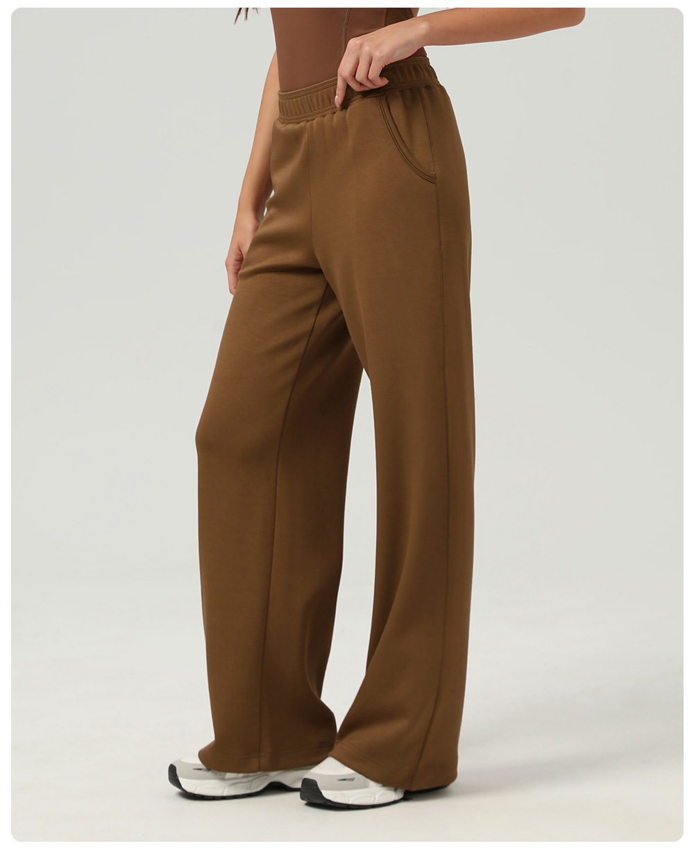 Pantalón deportivo de tiro alto y pierna recta para mujer, estilo casual, FGBSM2523