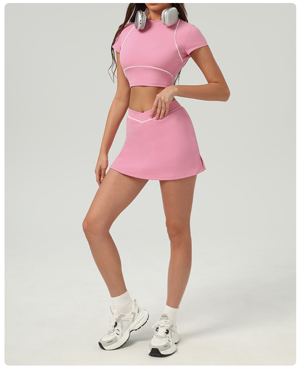 Conjunto de 3 piezas de ropa deportiva de tenis, tops, pantalones y faldas para mujer FGB2513