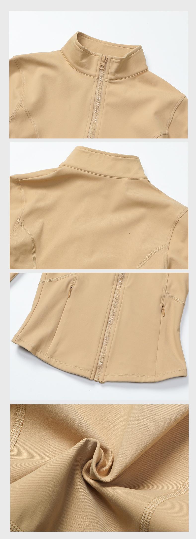 Chaqueta ajustada con cremallera para mujer, para correr, fitness y yoga, FGB8018