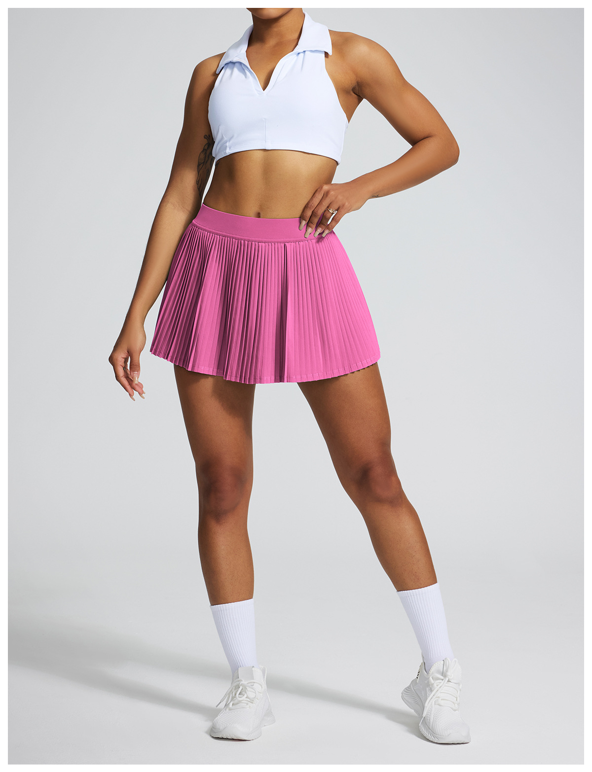 Falda de golf plisada de alta elasticidad para mujer FGB2002