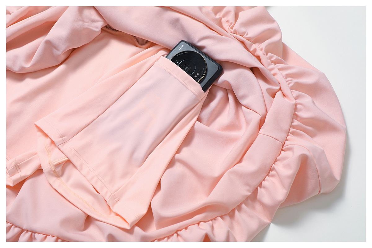 Falda de tenis de nailon de secado rápido para mujer, vestido de golf con bolsillo FGBDLT4001