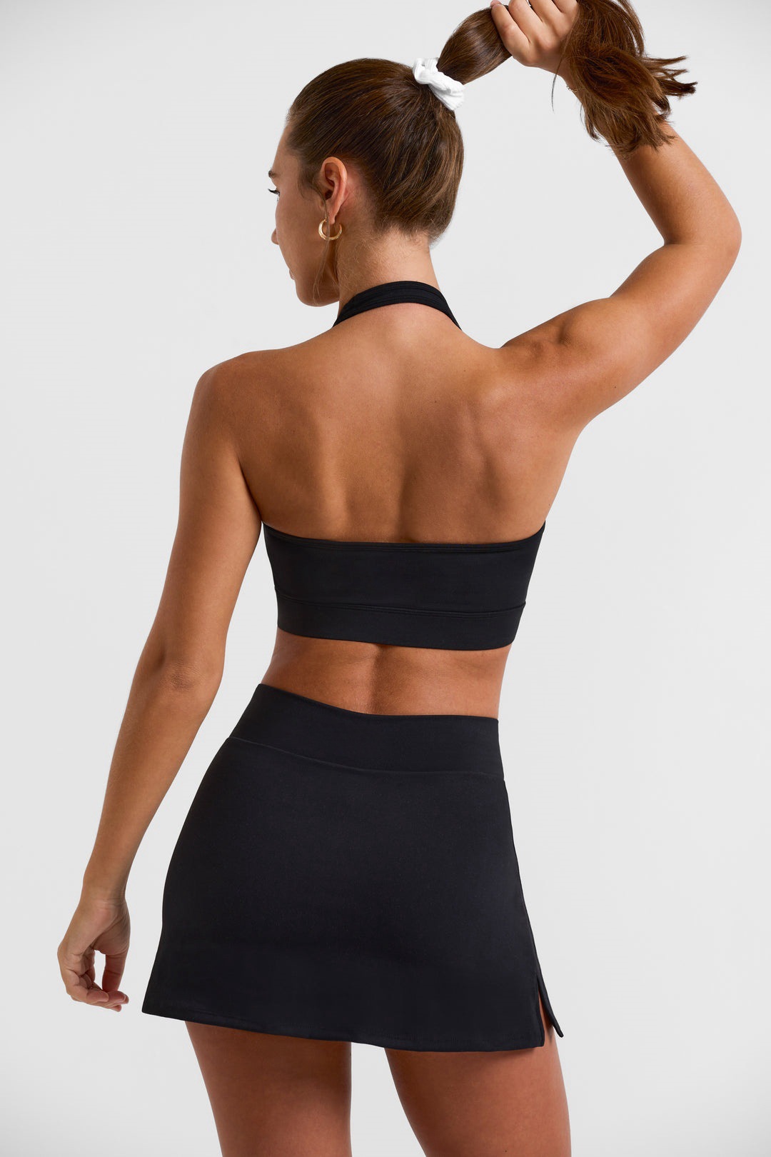 Conjunto de 2 piezas de falda de tenis para mujer, color liso, FGB25117