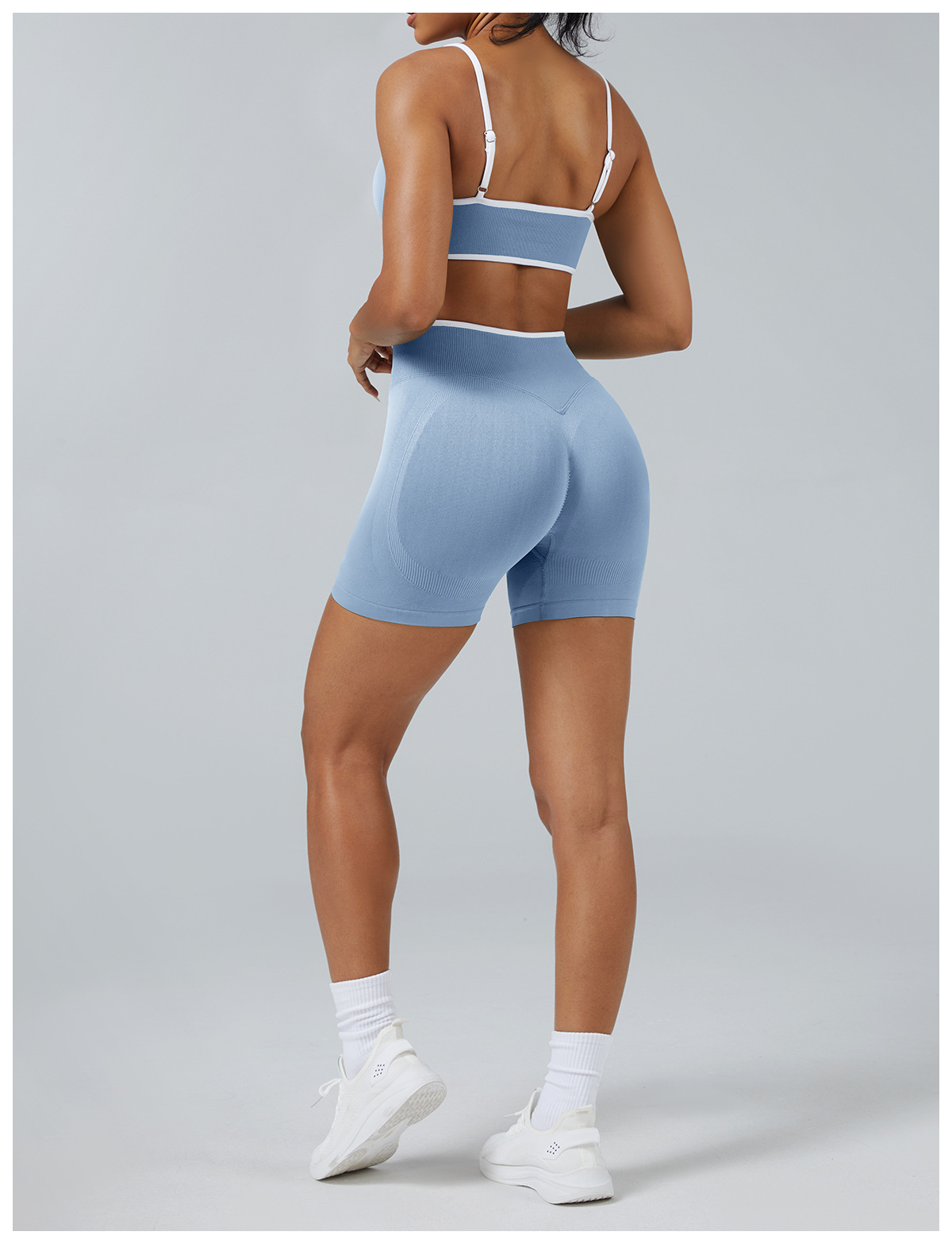 Conjunto de 4 piezas de ropa deportiva para yoga y gimnasio sin costuras para mujer FGB3006