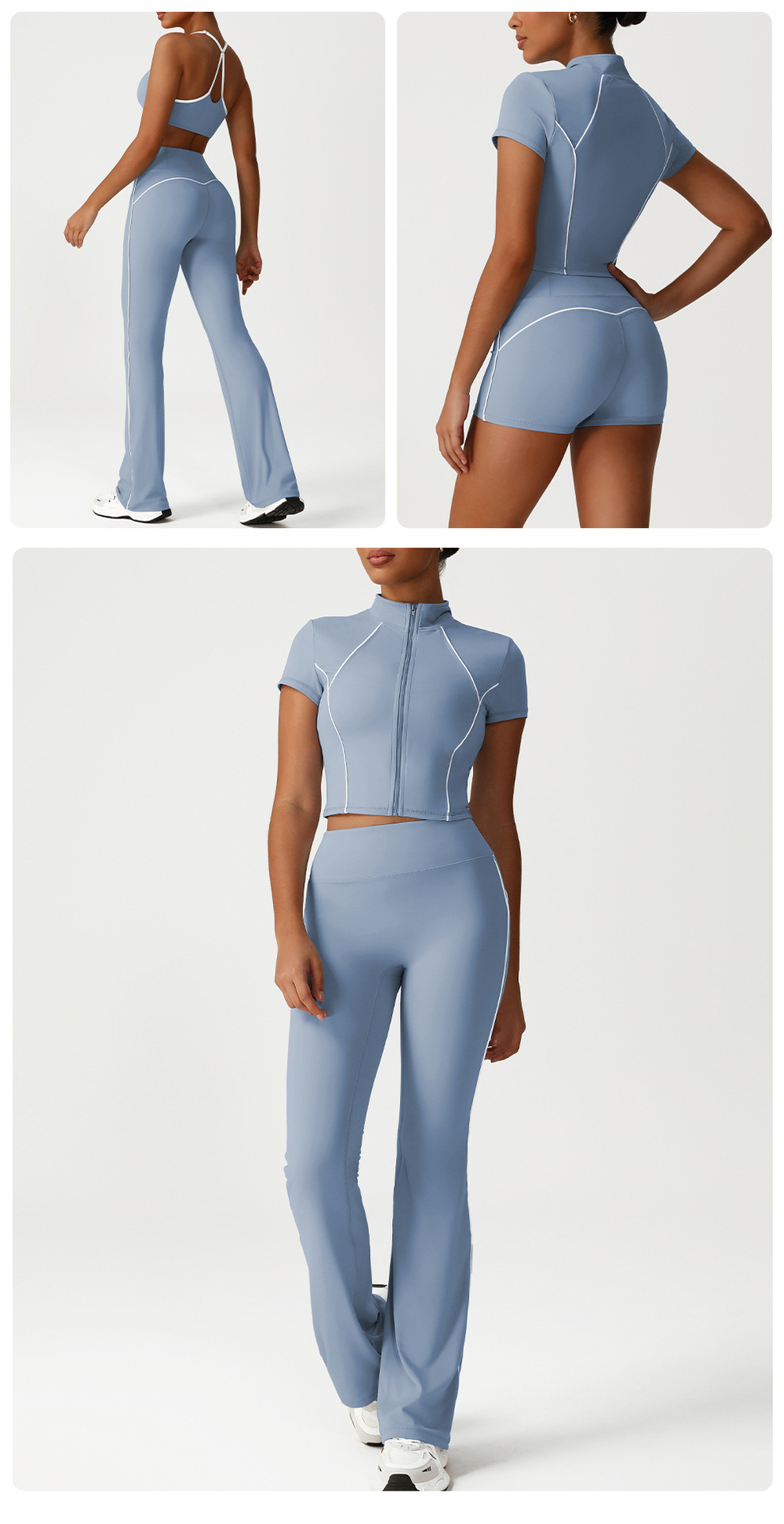 Conjunto deportivo ligero de 5 piezas para yoga para mujer FGBSM2535