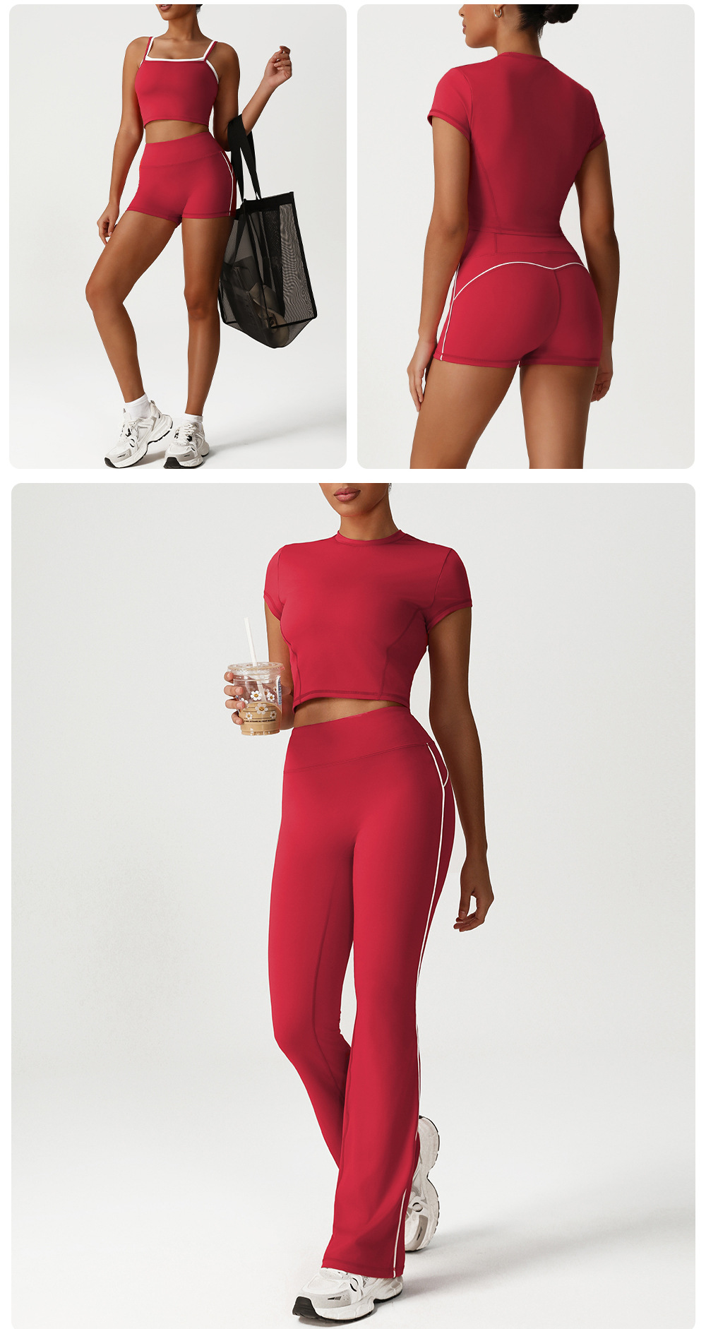 Conjunto deportivo ligero de 5 piezas para yoga para mujer FGBSM2535