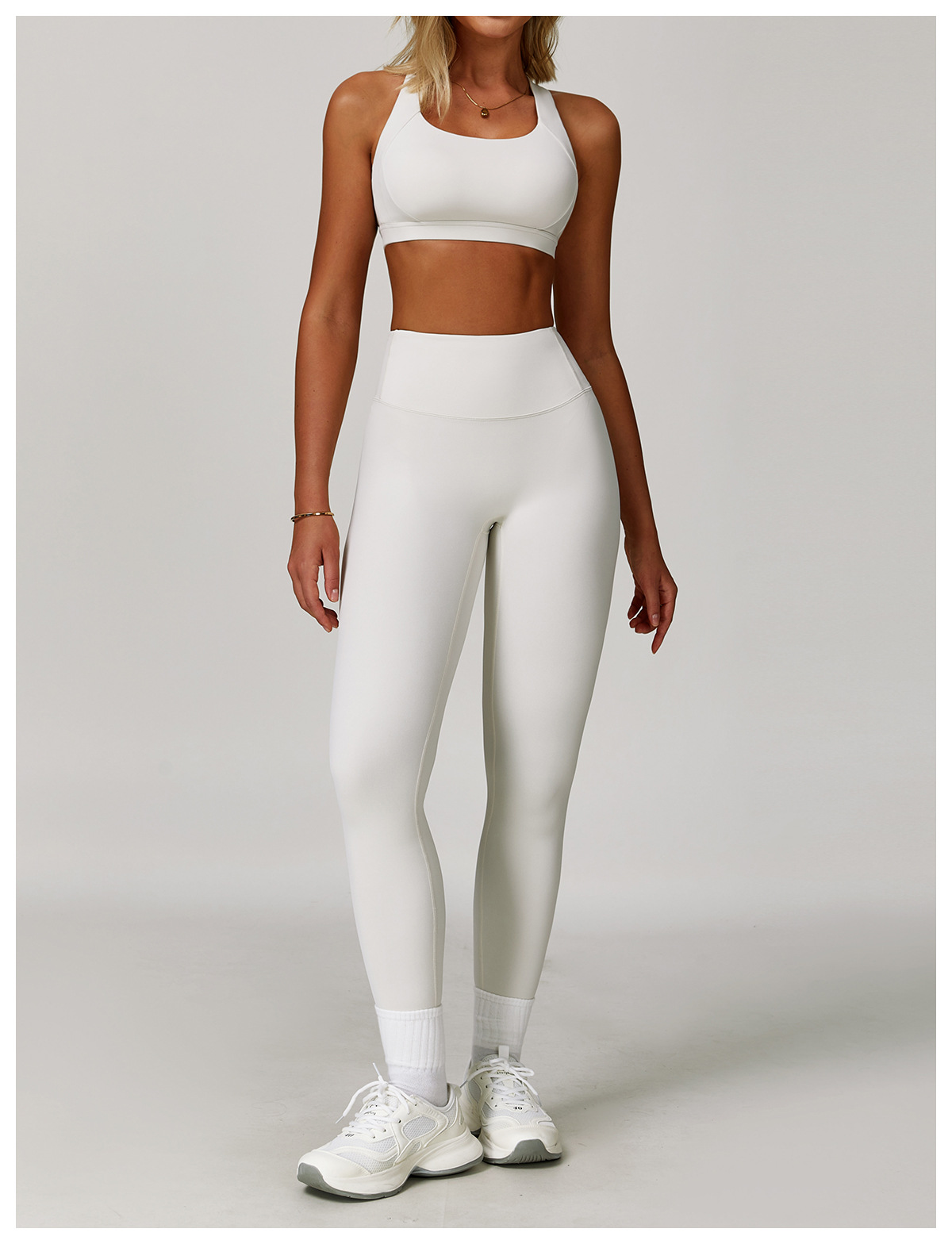 Conjunto de leggings de yoga para mujer, con espalda cruzada, FGBTZ8047-1 y TZ8047-2