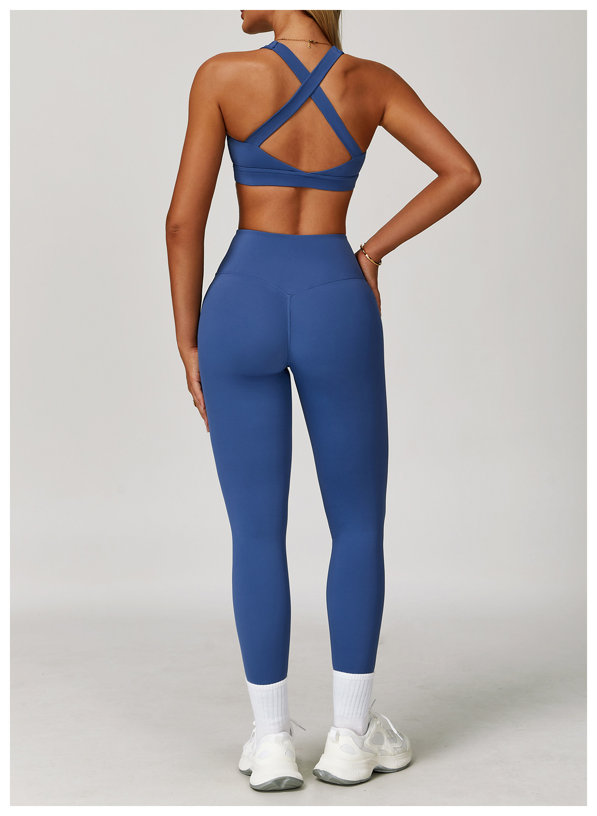 Conjunto de leggings de yoga para mujer, con espalda cruzada, FGBTZ8047-1 y TZ8047-2
