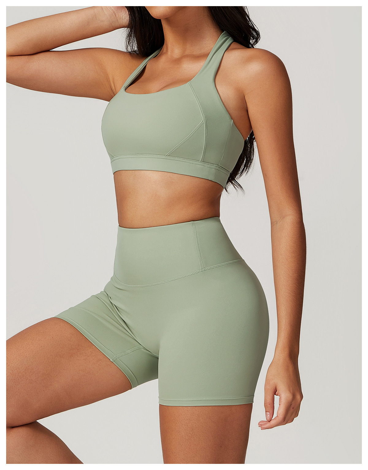 Conjunto de leggings de yoga para mujer, con espalda cruzada, FGBTZ8047-1 y TZ8047-2