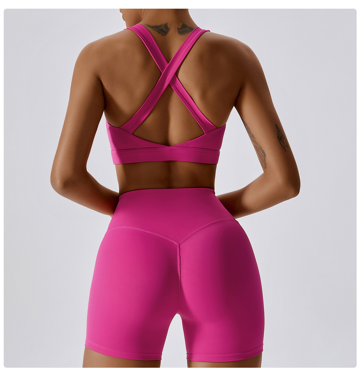 Conjunto de leggings de yoga para mujer, con espalda cruzada, FGBTZ8047-1 y TZ8047-2