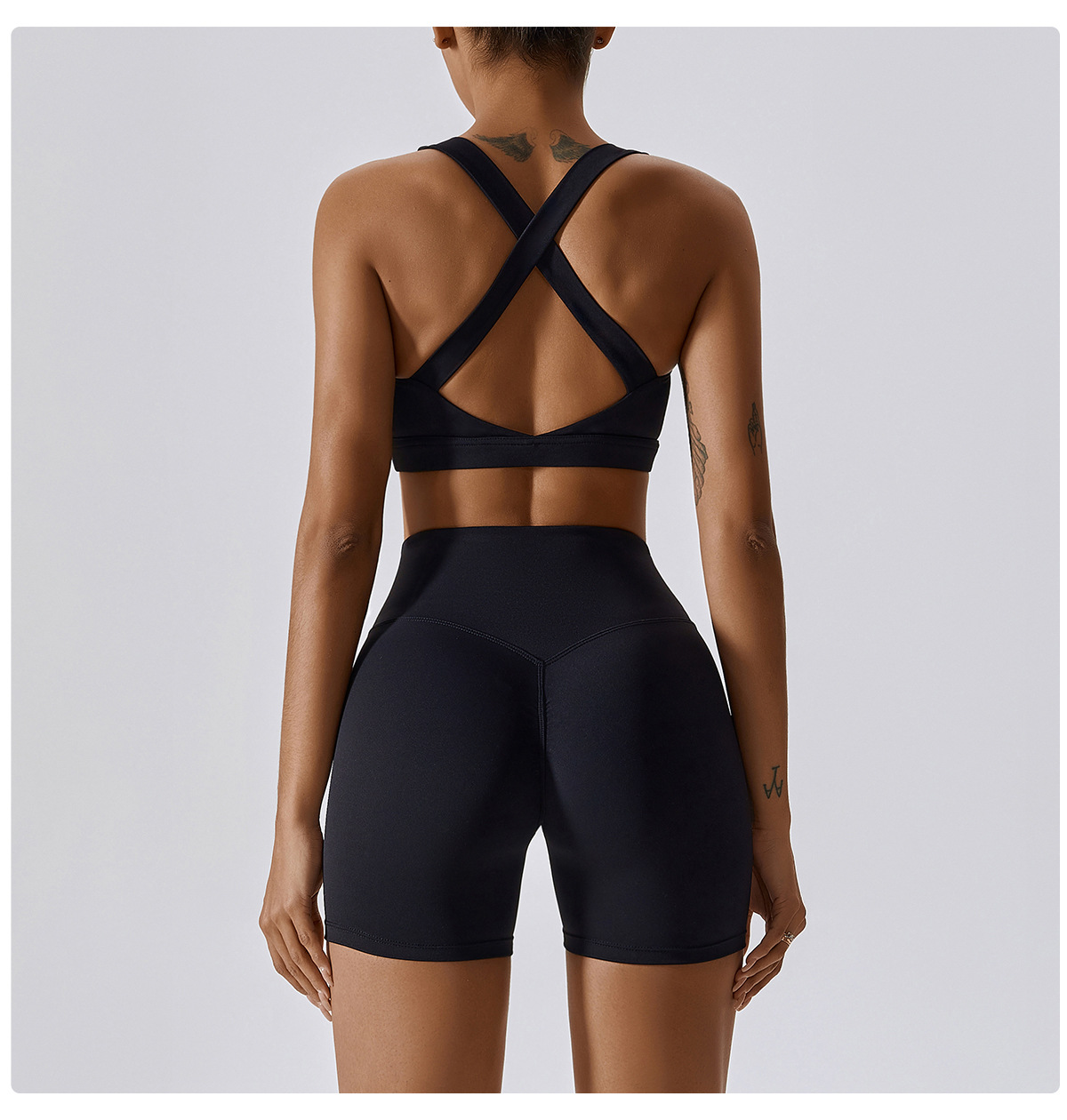 Conjunto de leggings de yoga para mujer, con espalda cruzada, FGBTZ8047-1 y TZ8047-2
