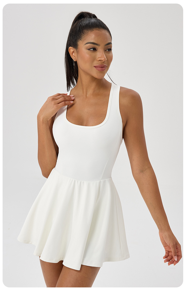 Vestido de tenis con falda plisada y transpirable para mujer FGB52177