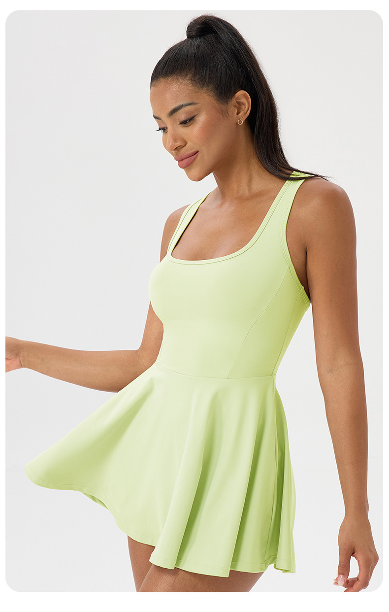 Vestido de tenis con falda plisada y transpirable para mujer FGB52177