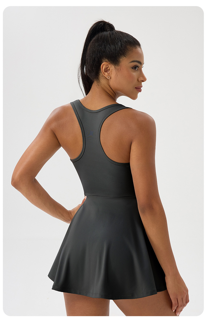 Vestido de tenis con falda plisada y transpirable para mujer FGB52177
