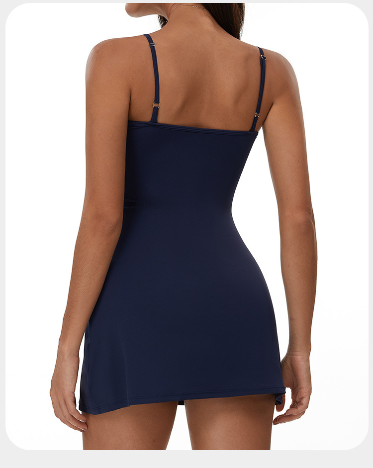 Vestido de tenis para mujer, ropa deportiva, vestido de golf con pantalones cortos FGBELT3098
