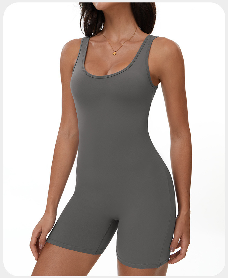 Mono de yoga de una pieza con pantalones cortos sin espalda sexy FGBELT3108