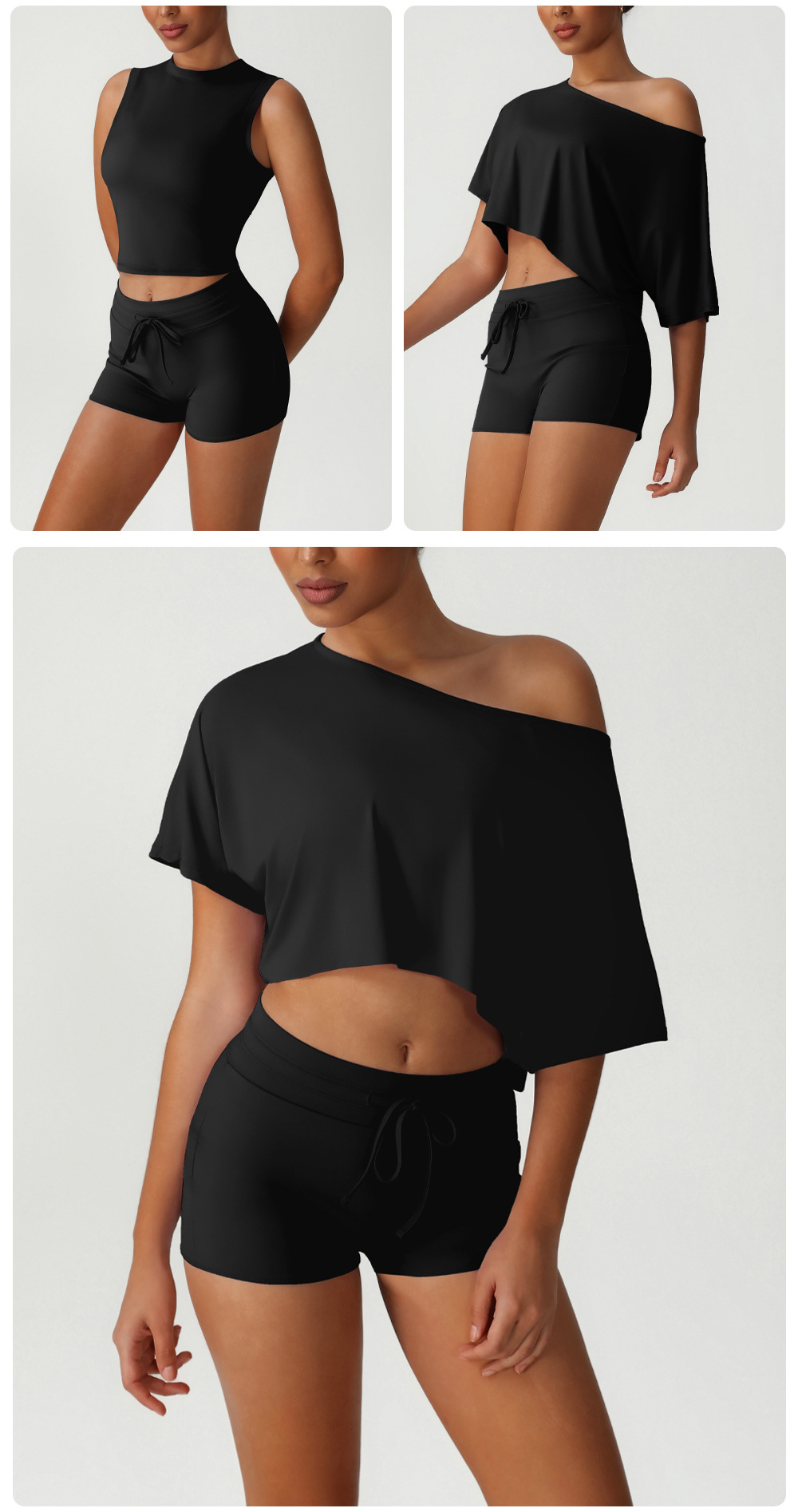 Conjunto de 3 piezas ajustado para deportes al aire libre, fitness y yoga FGBSM2534