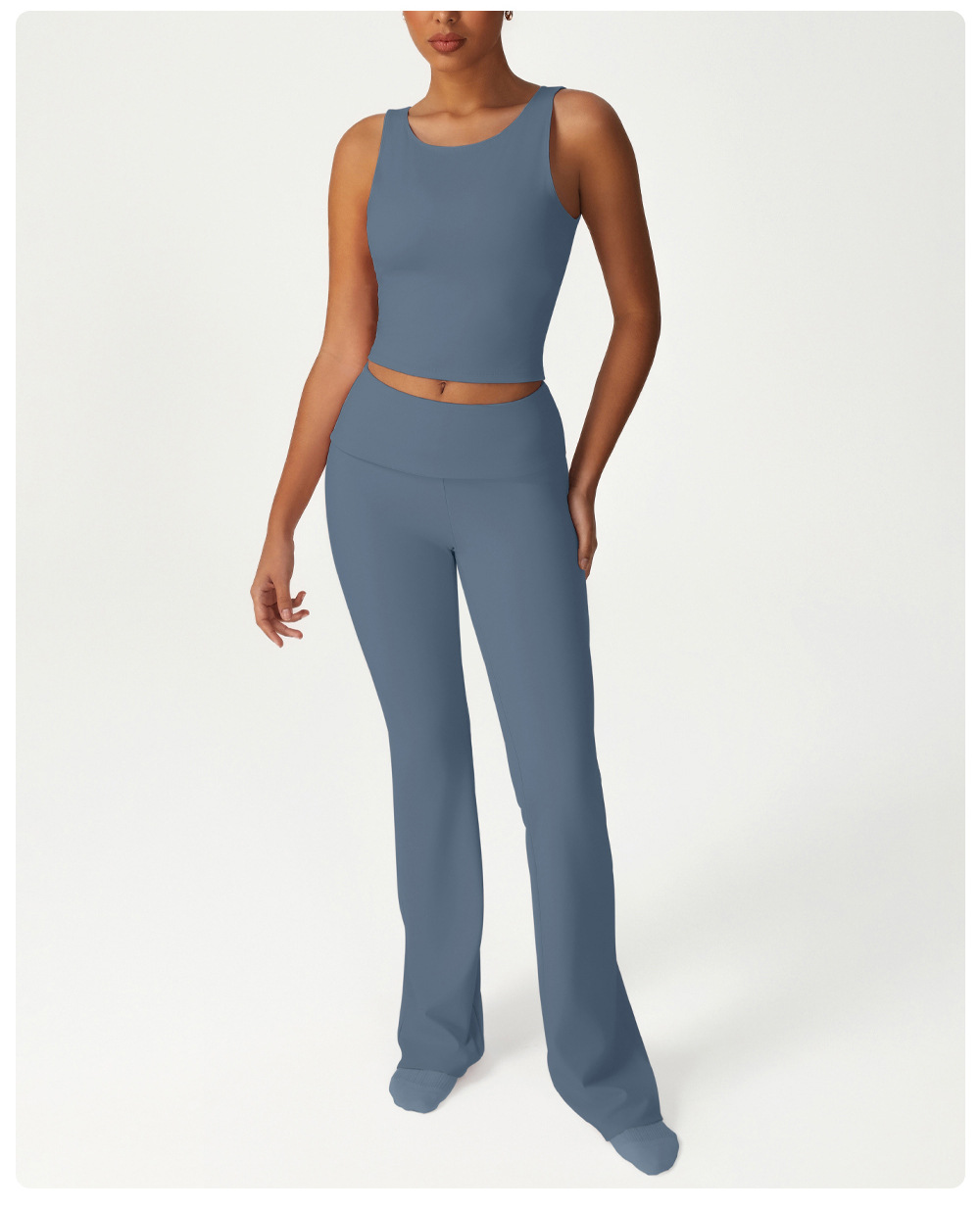 Pantalones de yoga acampanados de cintura alta para mujer FGBSM2533
