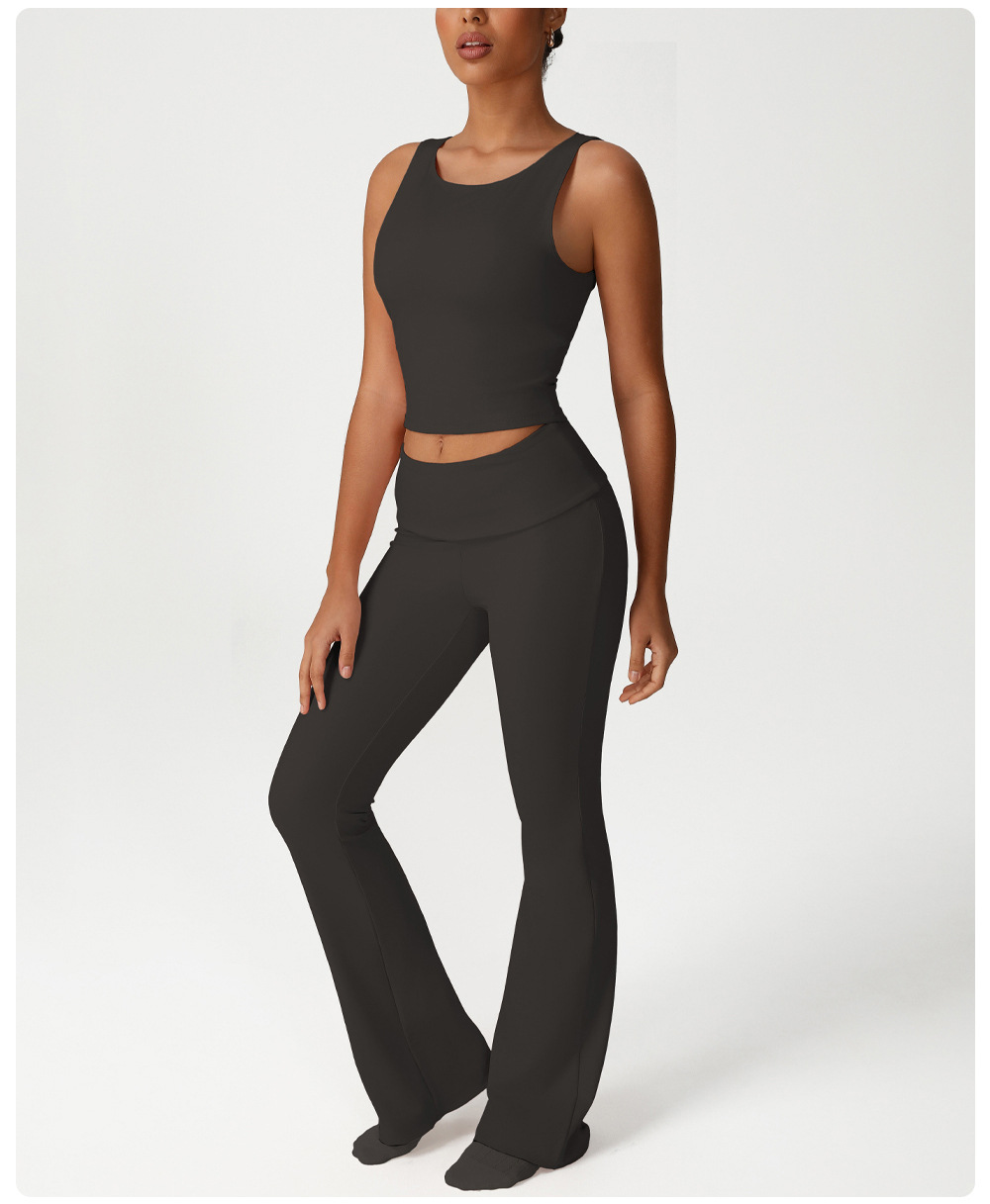 Pantalones de yoga acampanados de cintura alta para mujer FGBSM2533