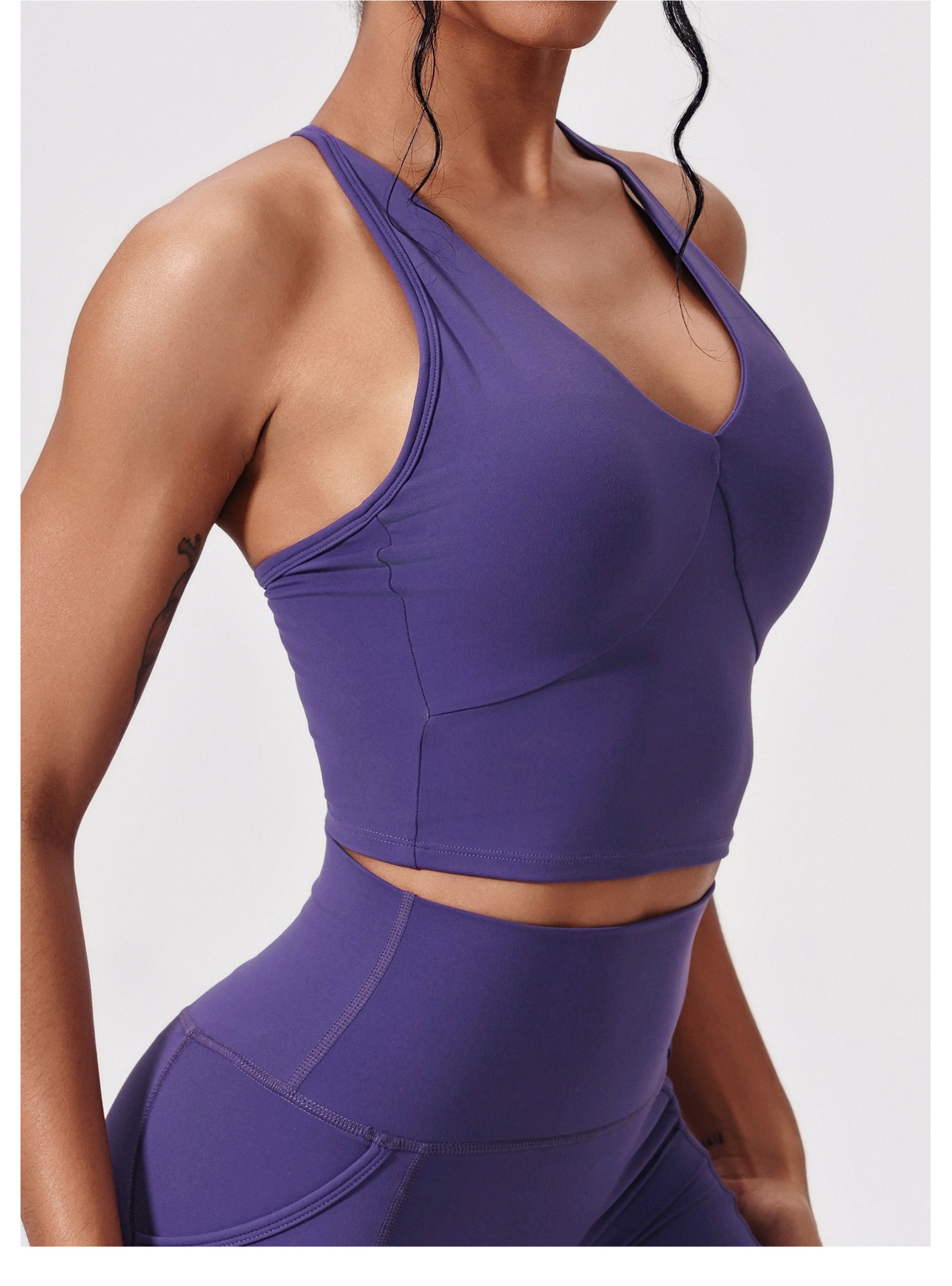 Camisetas deportivas transpirables para mujer, de color liso, para gimnasio, yoga, FGBWX5339