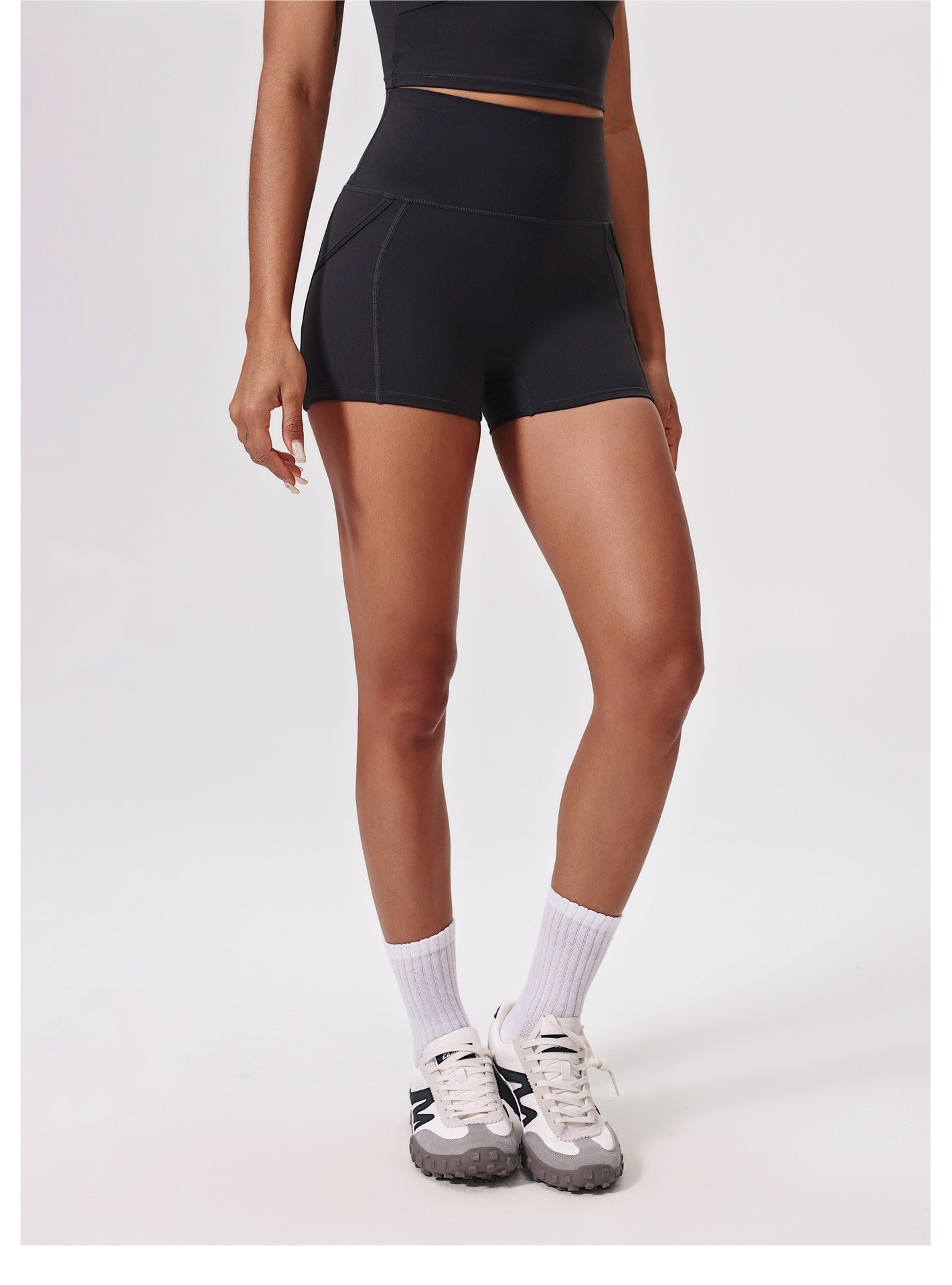 Pantalones cortos de yoga para mujer con control de abdomen y fitness FGBDK5457