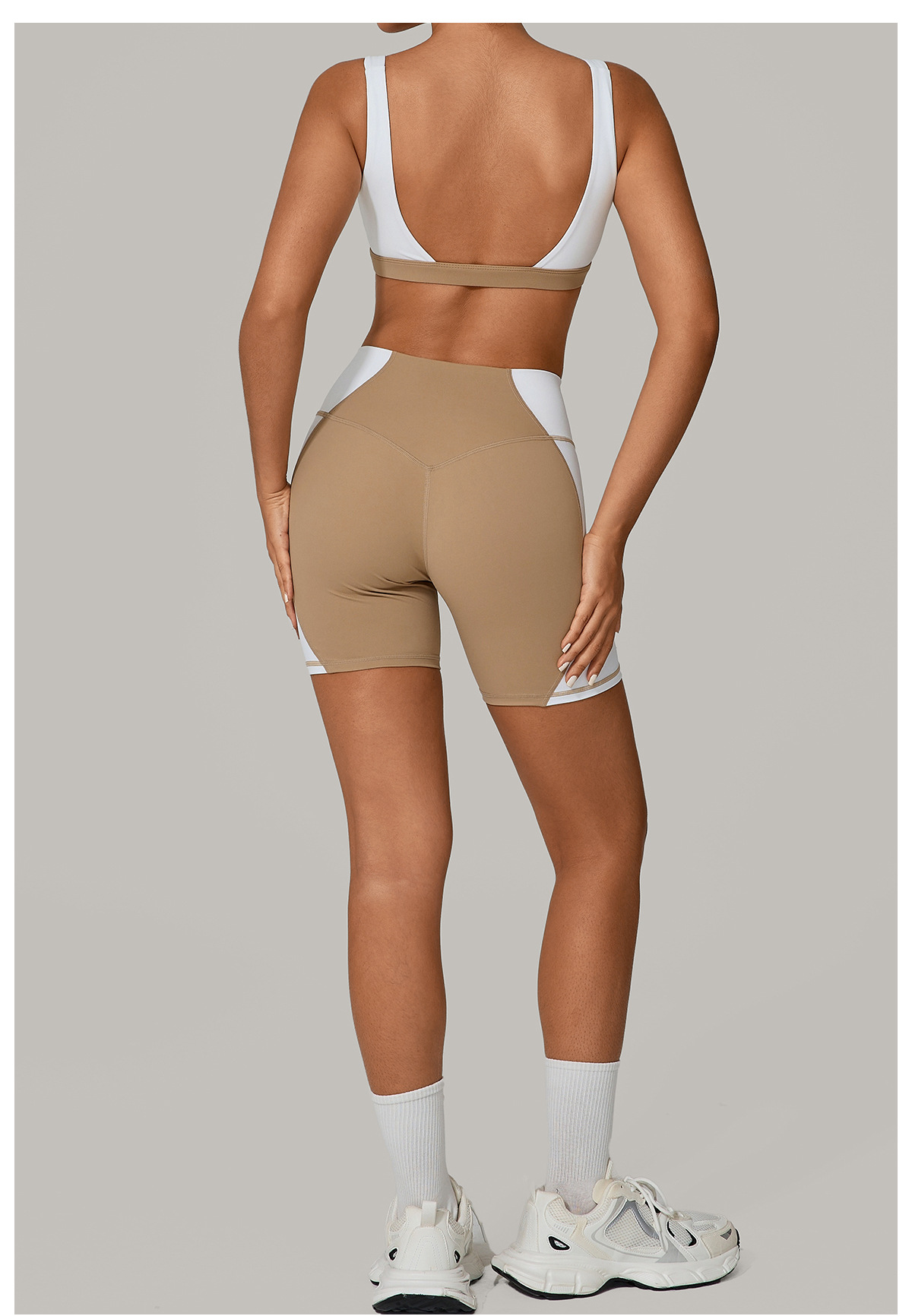 Conjunto de 2 piezas de sujetador y pantalones cortos deportivos transpirables de secado rápido para mujer, para gimnasio, fitness y yoga, FGB2236 81987