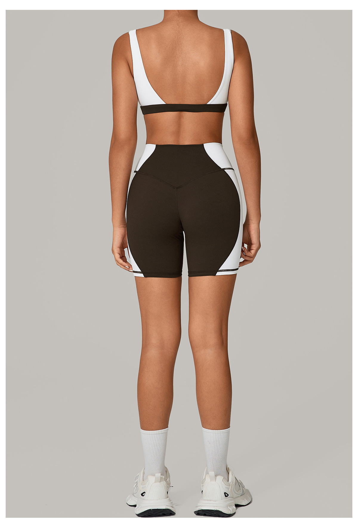 Conjunto de 2 piezas de sujetador y pantalones cortos deportivos transpirables de secado rápido para mujer, para gimnasio, fitness y yoga, FGB2236 81987
