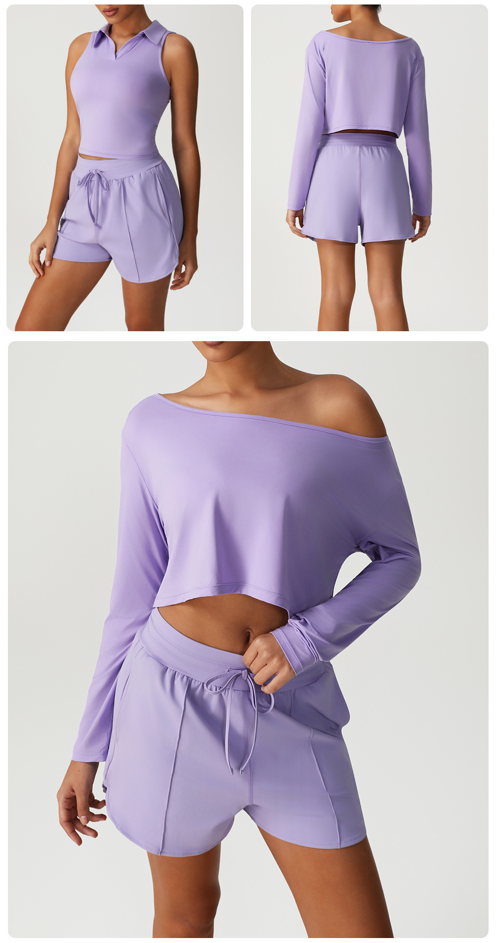 Ropa deportiva de yoga, tops y pantalones cortos, ropa personalizada, FGBSM2530