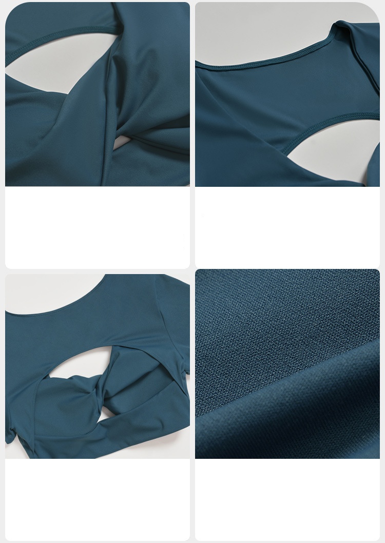 Conjunto de yoga y fitness para mujer, de manga corta y sin espalda, con leggings largos, FGBTZ3092