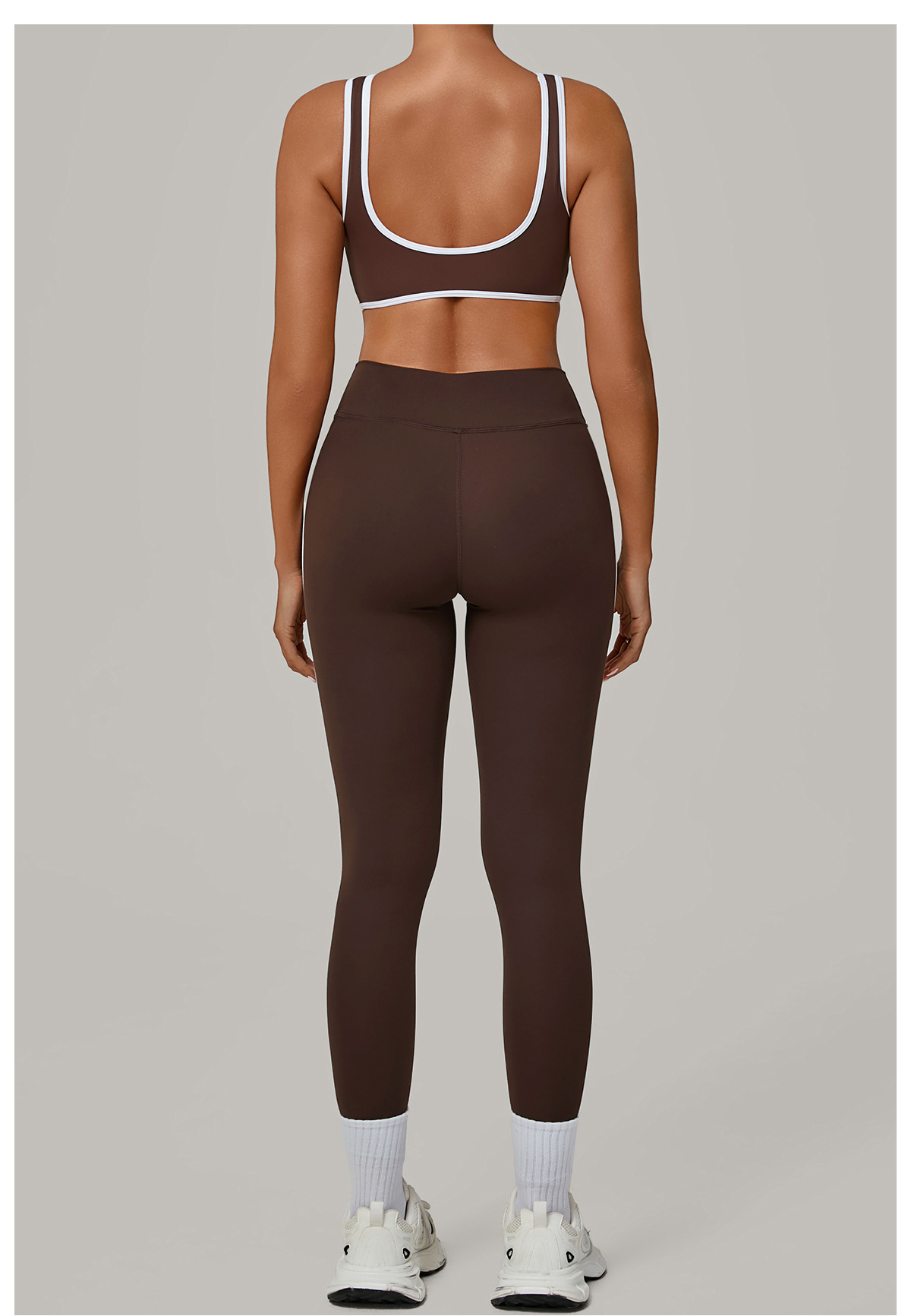 Conjunto de entrenamiento deportivo para mujer, sujetador deportivo, top corto y leggings de cintura alta, 2 piezas, FGB3914 4601