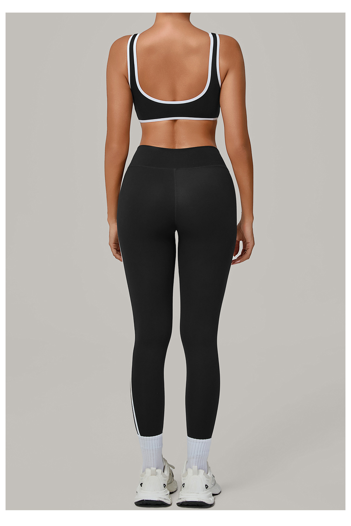 Conjunto de entrenamiento deportivo para mujer, sujetador deportivo, top corto y leggings de cintura alta, 2 piezas, FGB3914 4601
