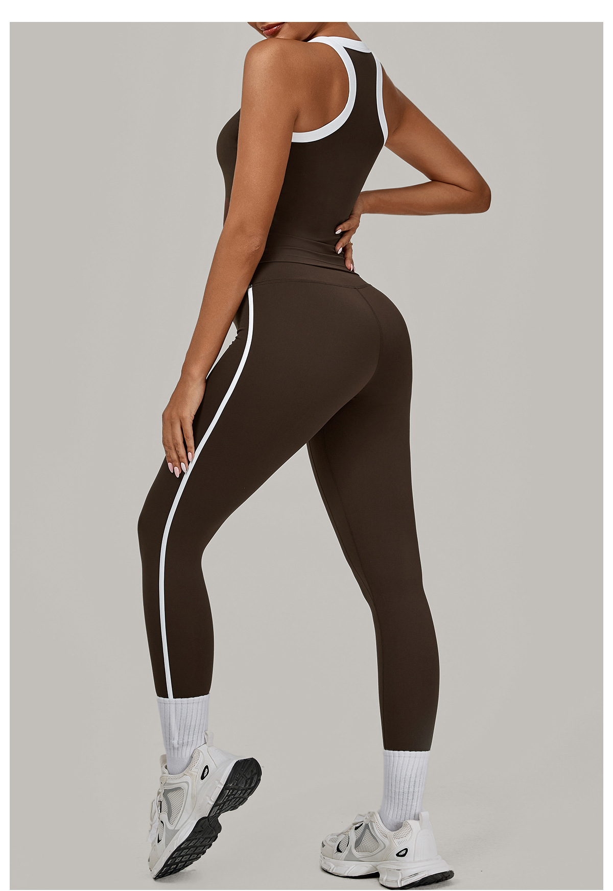 Conjunto de yoga deportivo para mujer, leggings largos de gimnasio, 2 piezas, FGB3230 4601