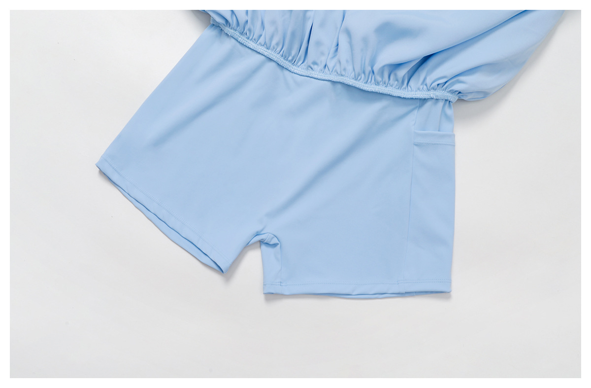 Vestido de tenis con tirantes y espalda cruzada, falda de tenis con pantalones cortos para mujer FGBELT3076