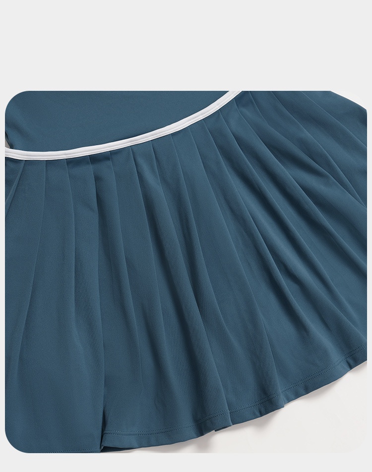 Vestido deportivo plisado para mujer, ideal para yoga, fitness y tenis, FGBELT3092