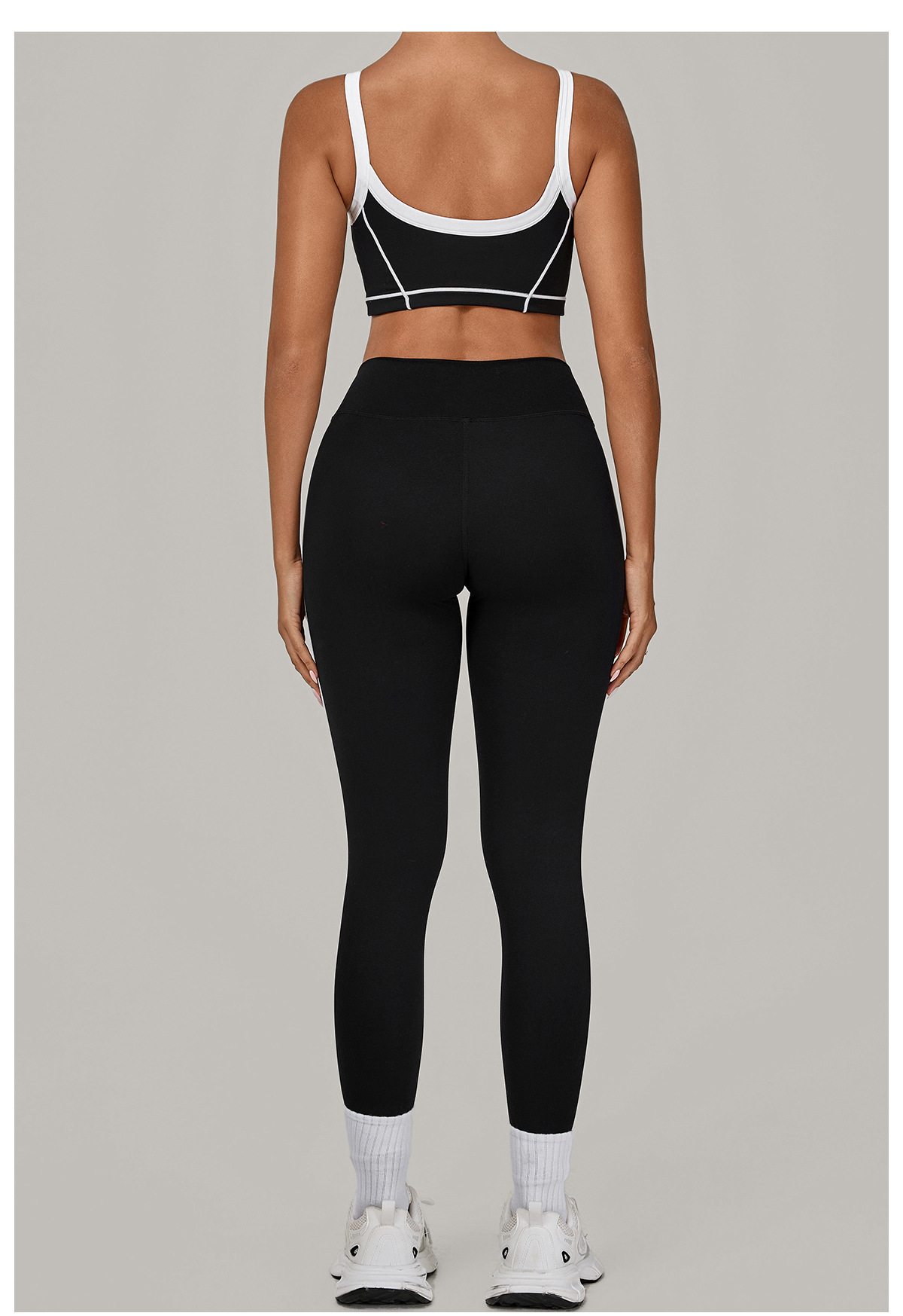 Conjunto de 2 piezas de sujetador deportivo con logotipo personalizado, pantalones de cintura alta para yoga y gimnasio, FGB1194 4601
