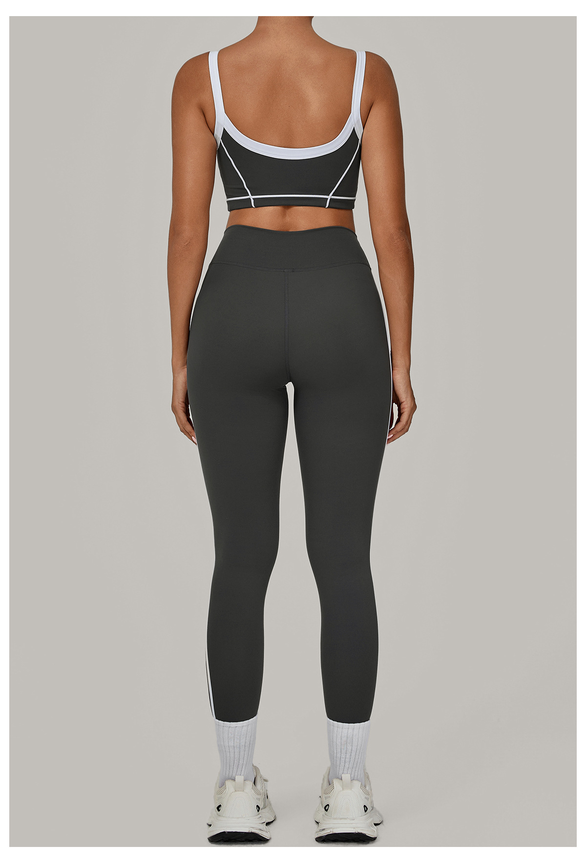Conjunto de 2 piezas de sujetador deportivo con logotipo personalizado, pantalones de cintura alta para yoga y gimnasio, FGB1194 4601