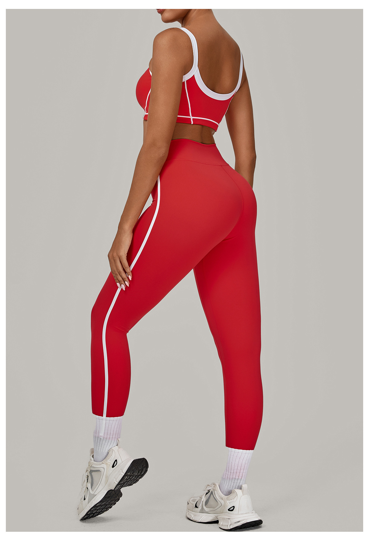 Conjunto de 2 piezas de sujetador deportivo con logotipo personalizado, pantalones de cintura alta para yoga y gimnasio, FGB1194 4601