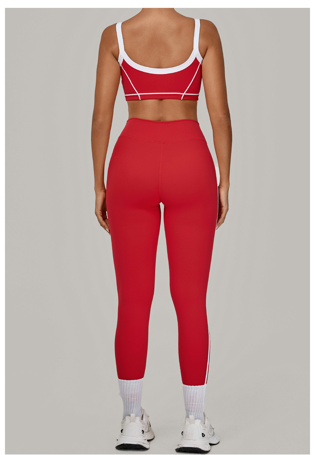 Conjunto de 2 piezas de sujetador deportivo con logotipo personalizado, pantalones de cintura alta para yoga y gimnasio, FGB1194 4601