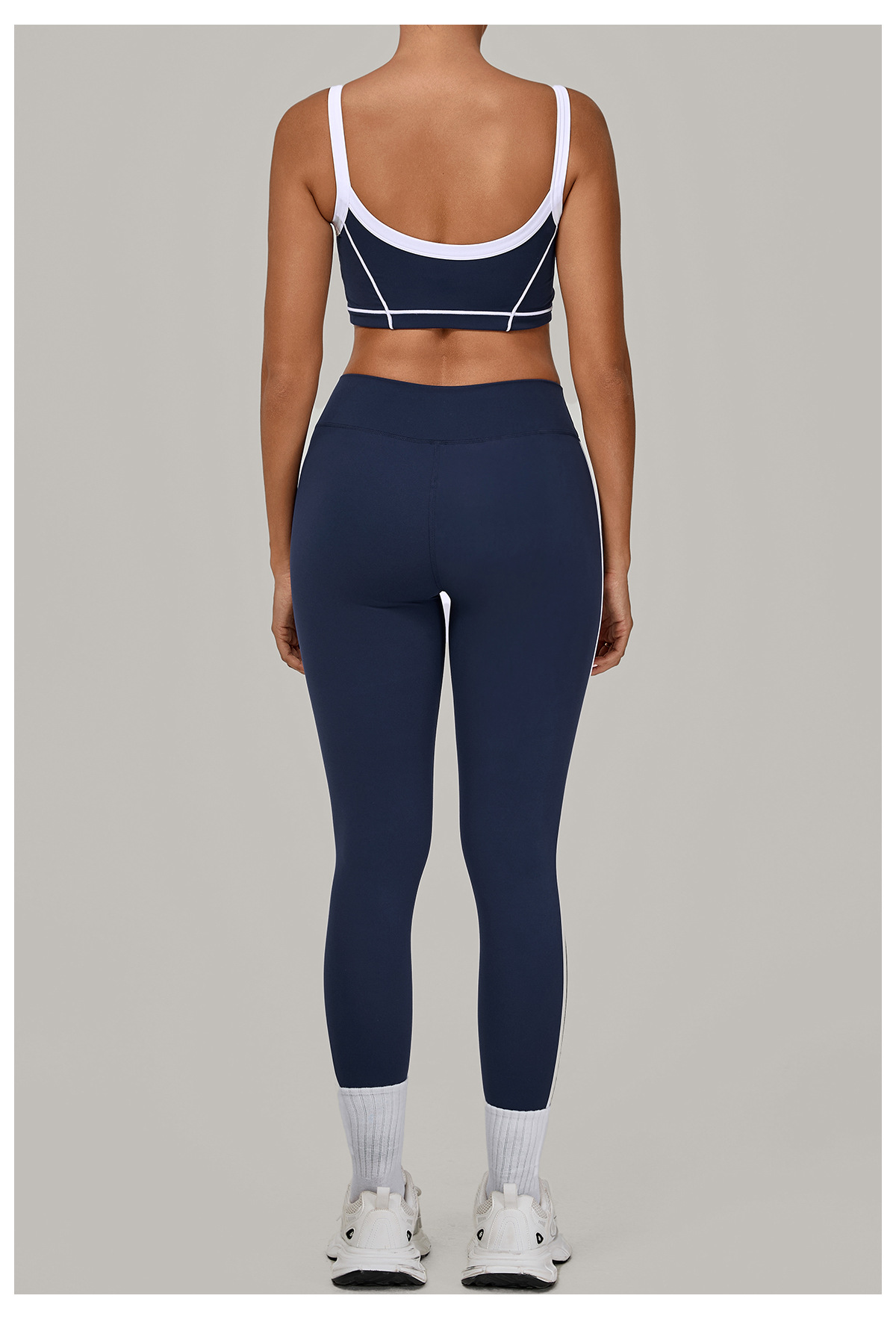 Conjunto de 2 piezas de sujetador deportivo con logotipo personalizado, pantalones de cintura alta para yoga y gimnasio, FGB1194 4601