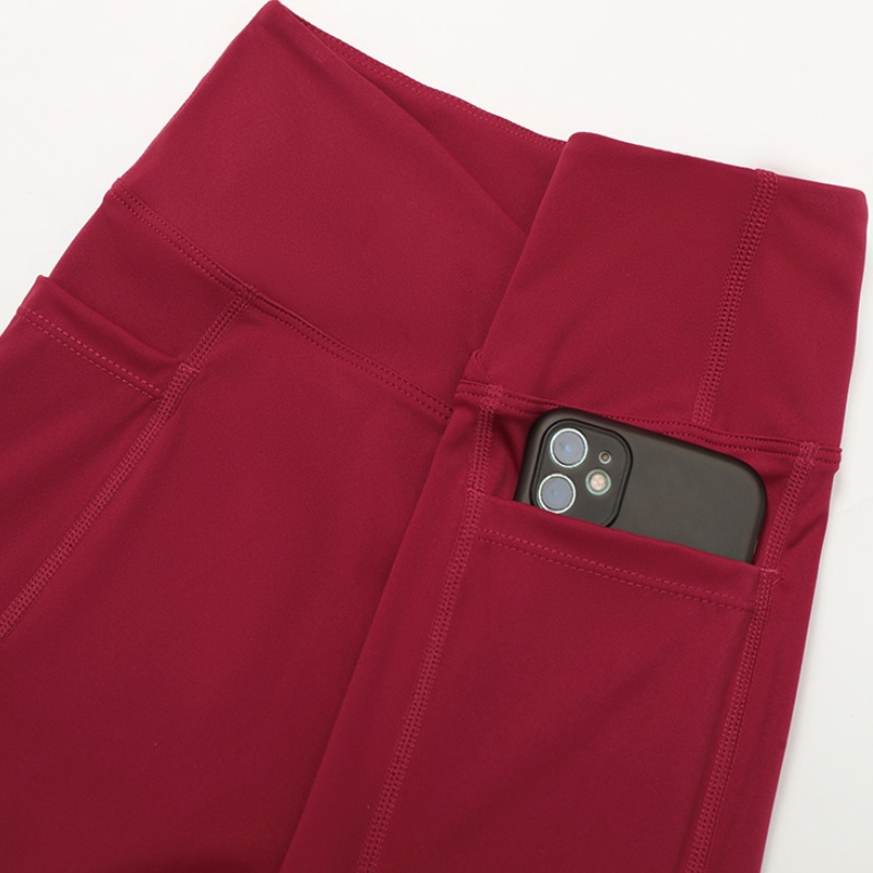 Leggings de yoga con bolsillo lateral, diseño en V, pantalones cortos deportivos ajustados para mujer, FGBEDK2030