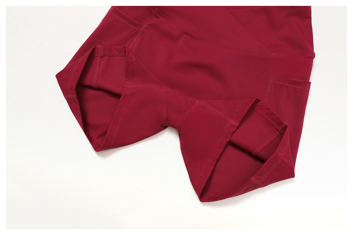 Leggings de yoga con bolsillo lateral, diseño en V, pantalones cortos deportivos ajustados para mujer, FGBEDK2030