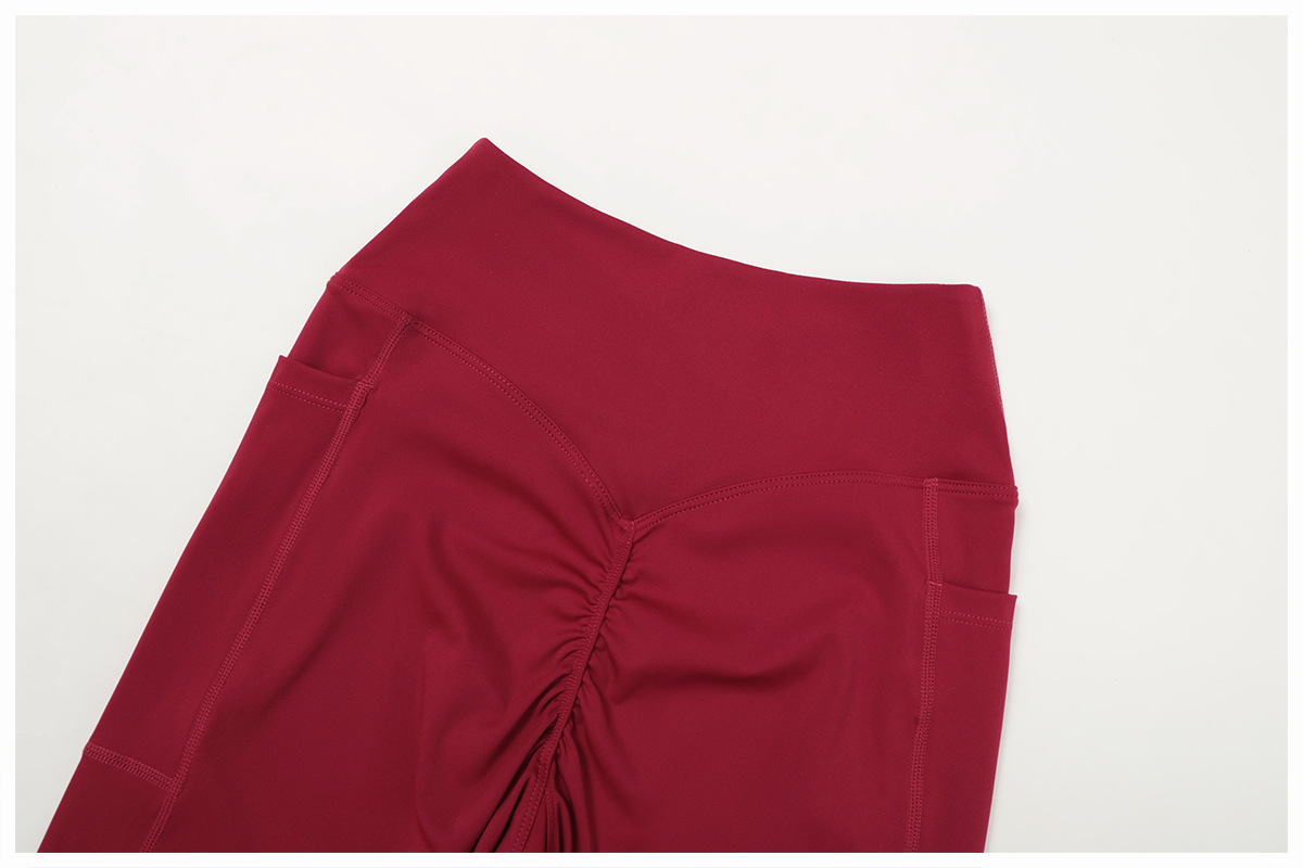 Leggings de yoga con bolsillo lateral y diseno en V para mujer, FGBECK2030-1