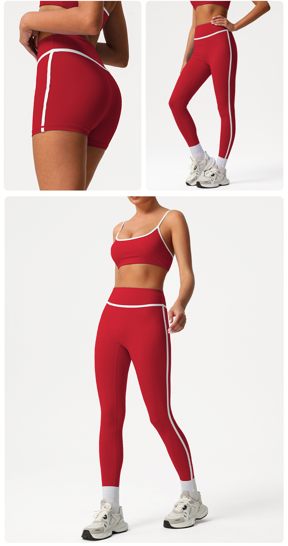 Conjunto de 2 leggings deportivos personalizados para mujer, diseno de línea de cadera, ropa deportiva para gimnasio, FGBSM2393