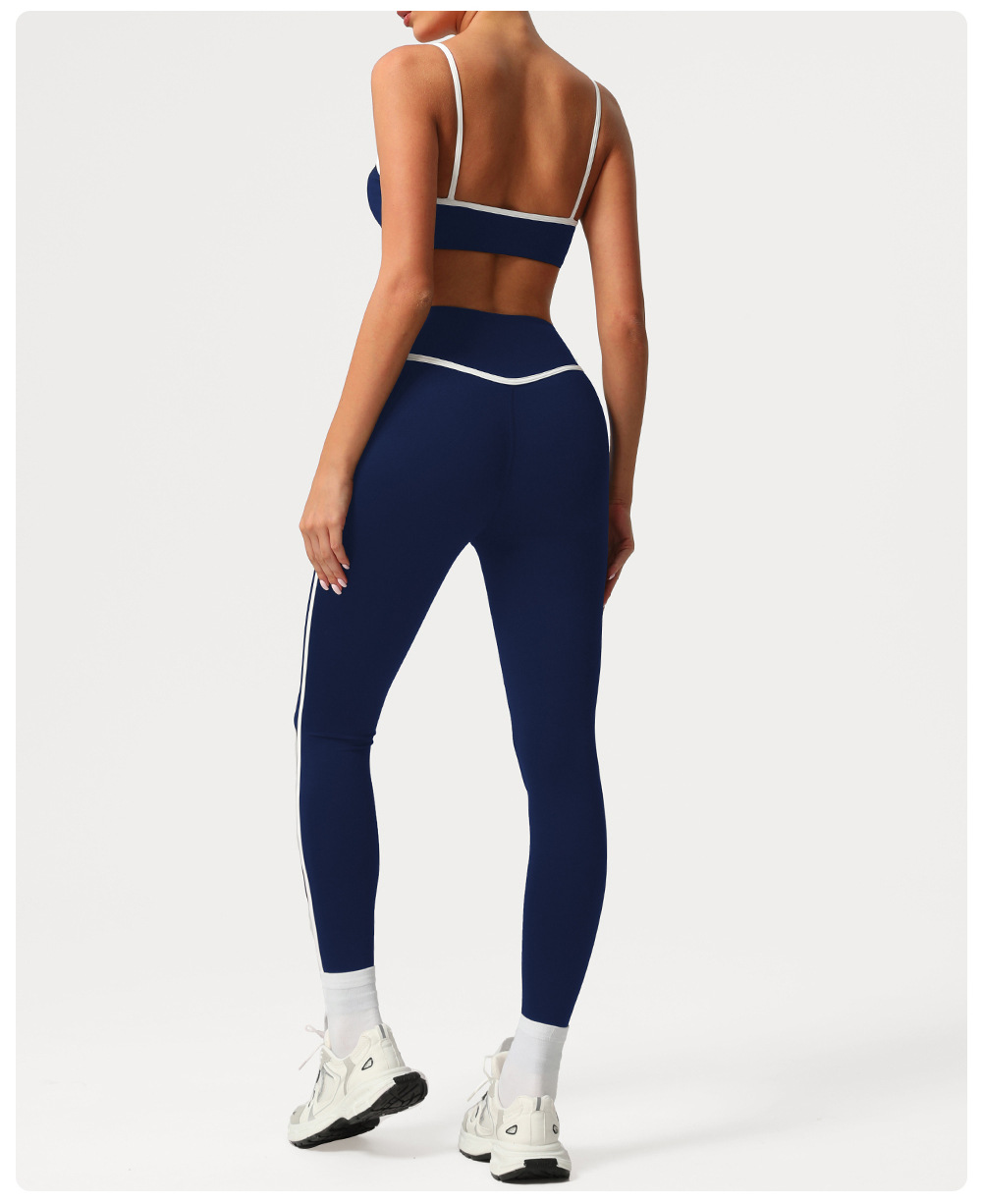 Conjunto de 2 leggings deportivos personalizados para mujer, diseno de línea de cadera, ropa deportiva para gimnasio, FGBSM2393