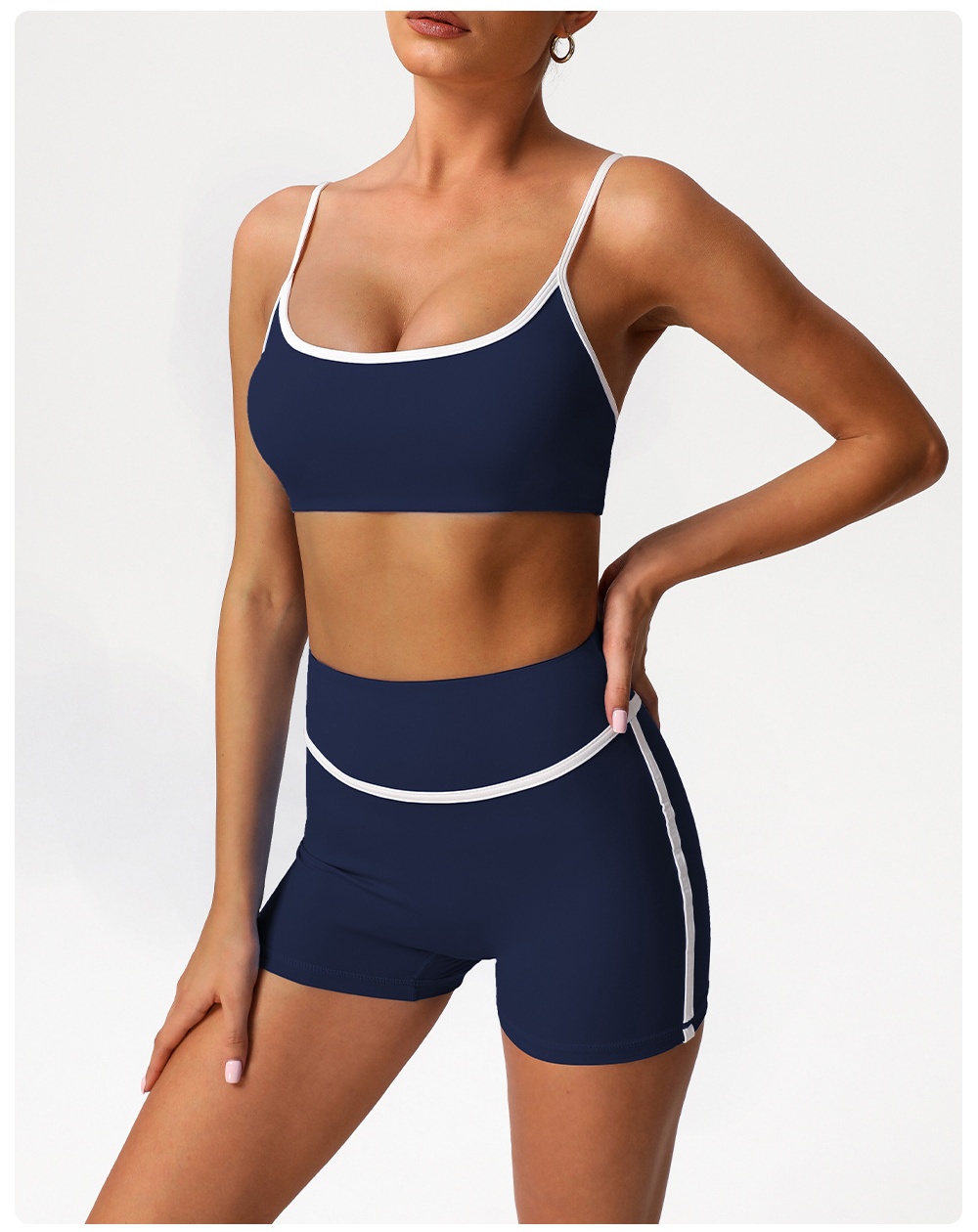 Conjunto de 2 leggings deportivos personalizados para mujer, diseno de línea de cadera, ropa deportiva para gimnasio, FGBSM2393