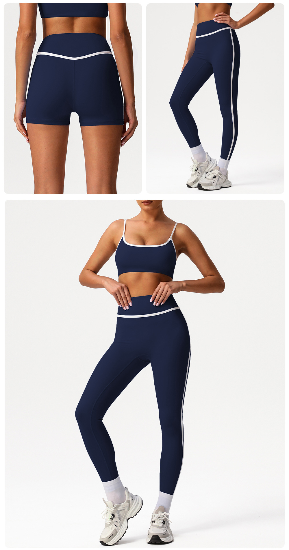 Conjunto de 2 leggings deportivos personalizados para mujer, diseno de línea de cadera, ropa deportiva para gimnasio, FGBSM2393