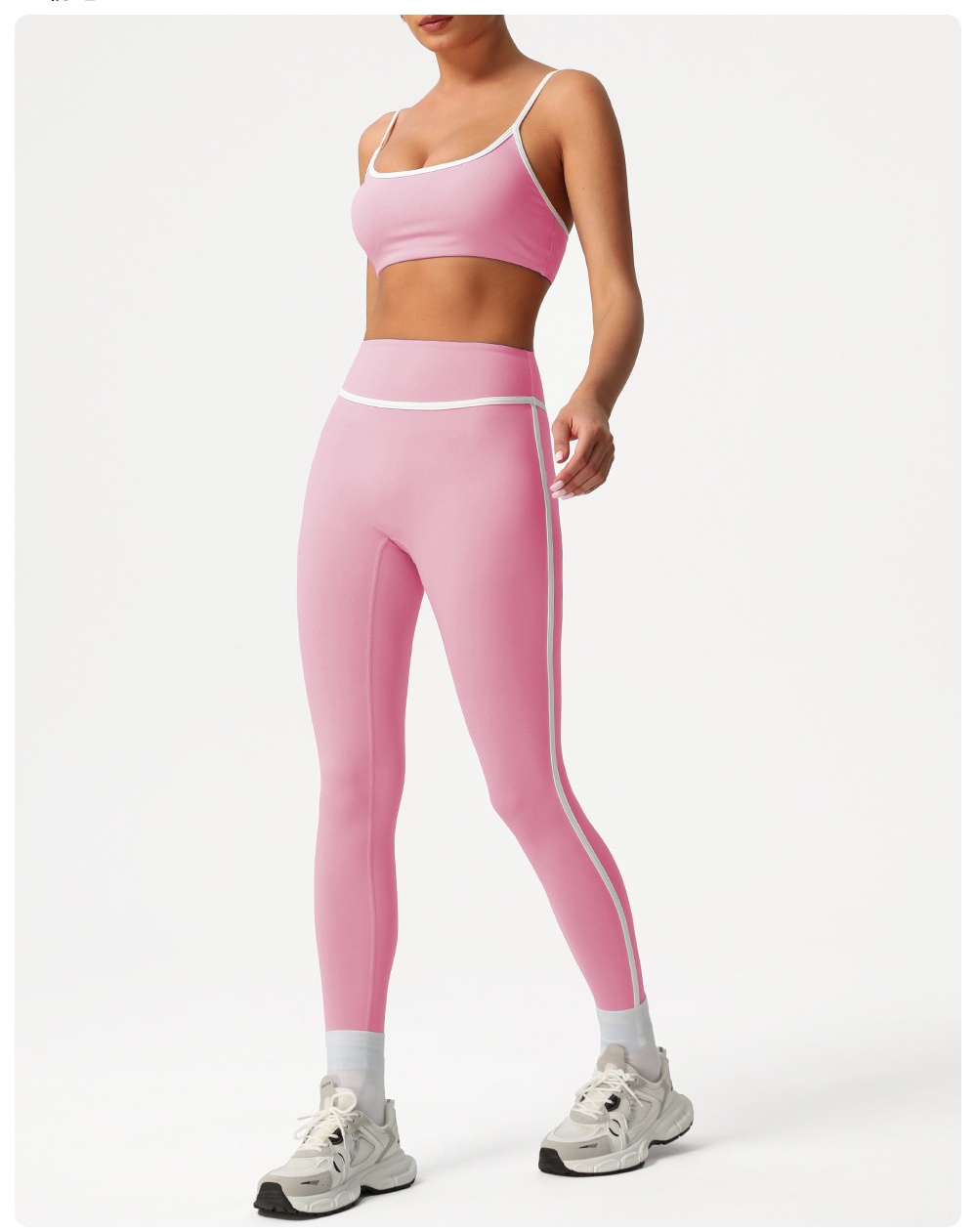 Conjunto de 2 leggings deportivos personalizados para mujer, diseno de línea de cadera, ropa deportiva para gimnasio, FGBSM2393