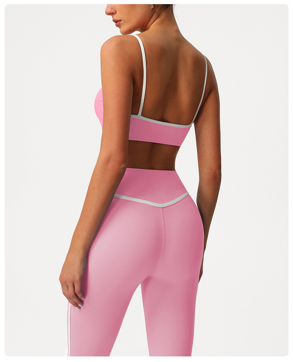 Conjunto de 2 leggings deportivos personalizados para mujer, diseno de línea de cadera, ropa deportiva para gimnasio, FGBSM2393