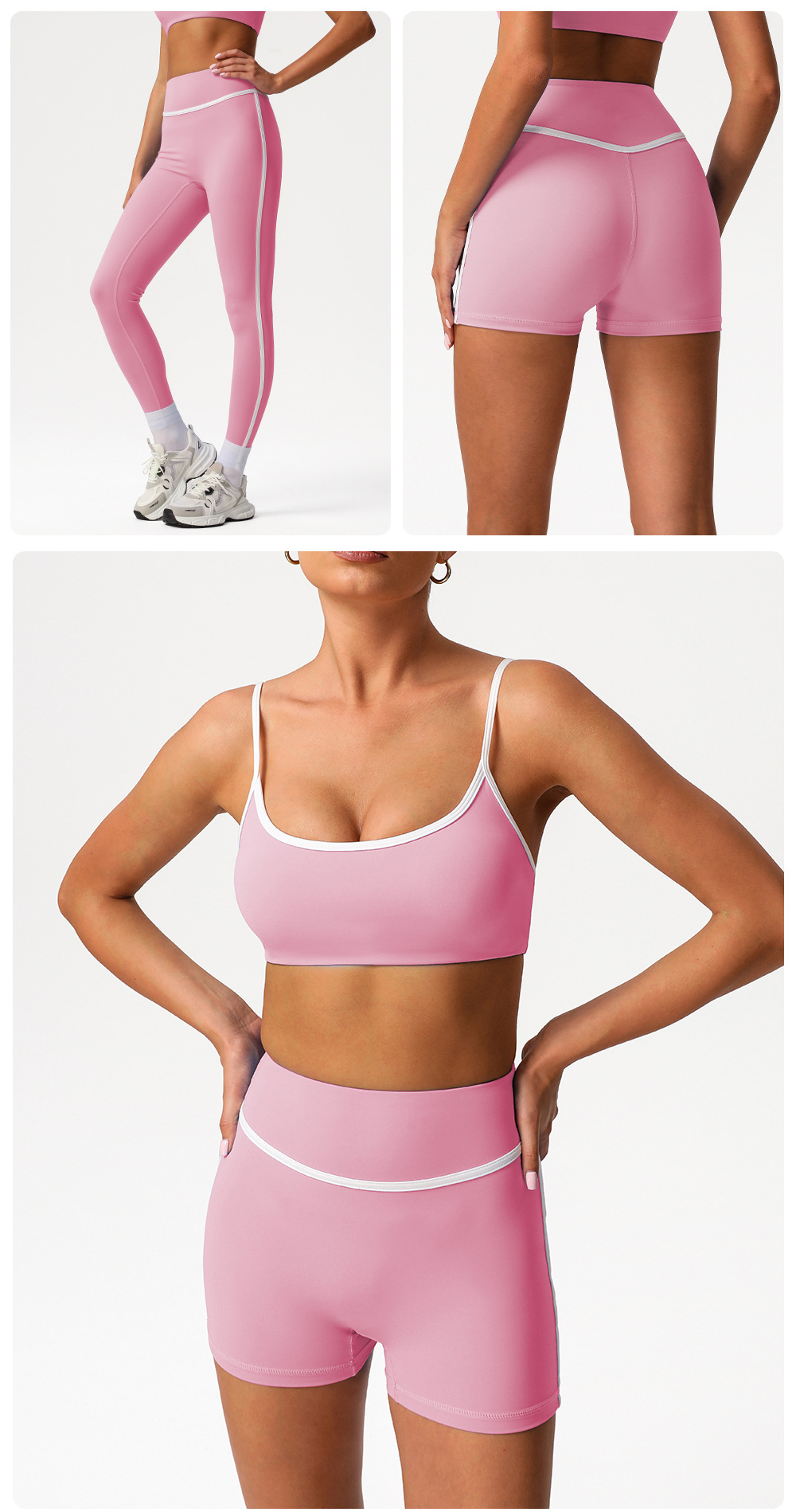 Conjunto de 2 leggings deportivos personalizados para mujer, diseno de línea de cadera, ropa deportiva para gimnasio, FGBSM2393