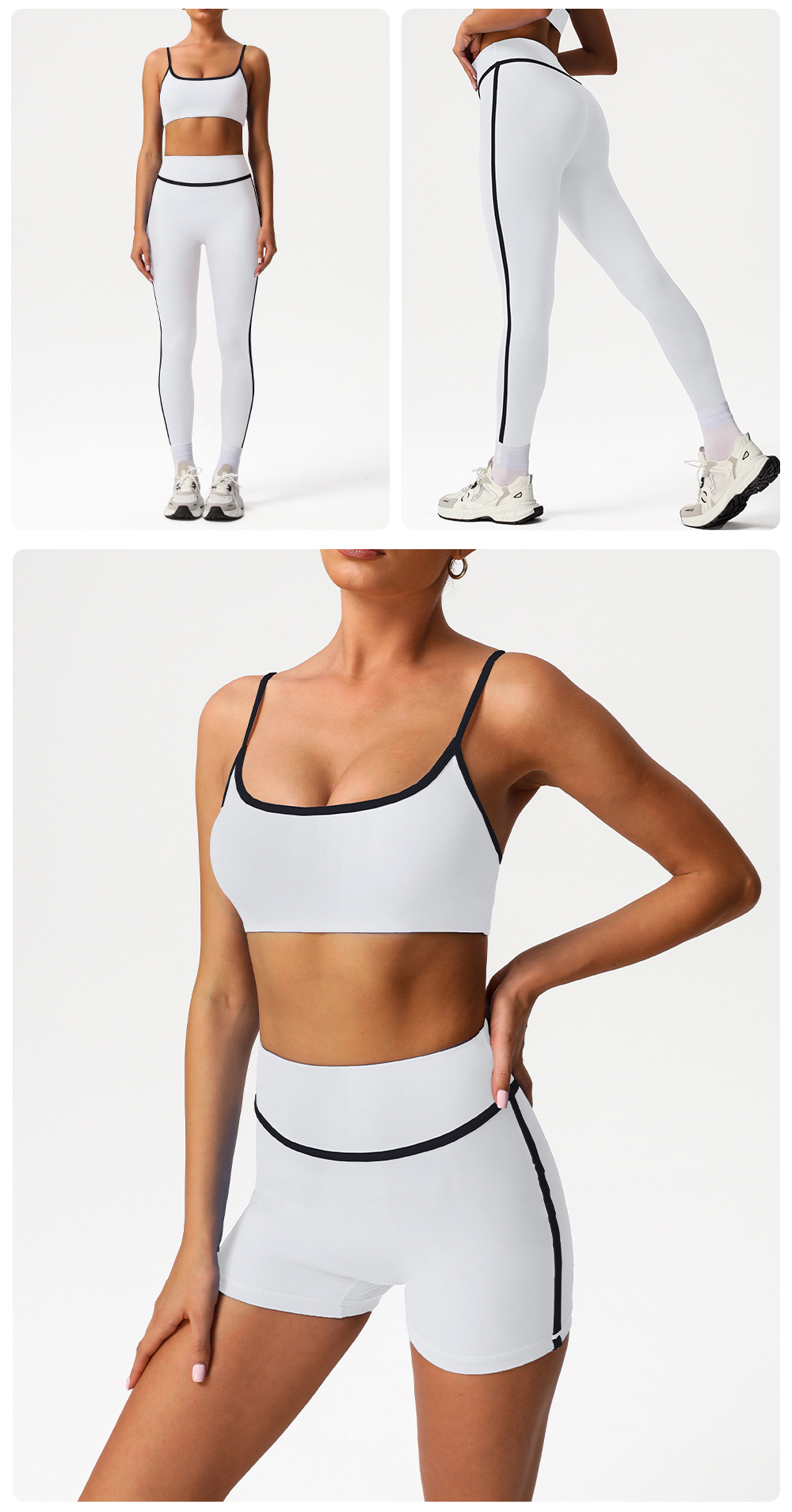 Conjunto de 2 leggings deportivos personalizados para mujer, diseno de línea de cadera, ropa deportiva para gimnasio, FGBSM2393