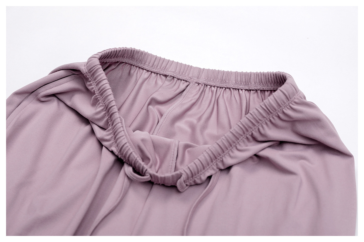 Conjunto de yoga deportivo de dos piezas para mujer, camiseta lisa, pantalon acampanado y cordon ajustable, FGBTZ3058